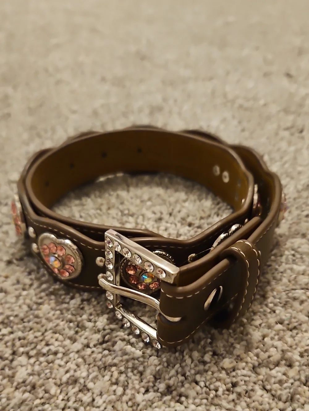 Nocona Pink Heart Concho Girls Western Belt - Size 26